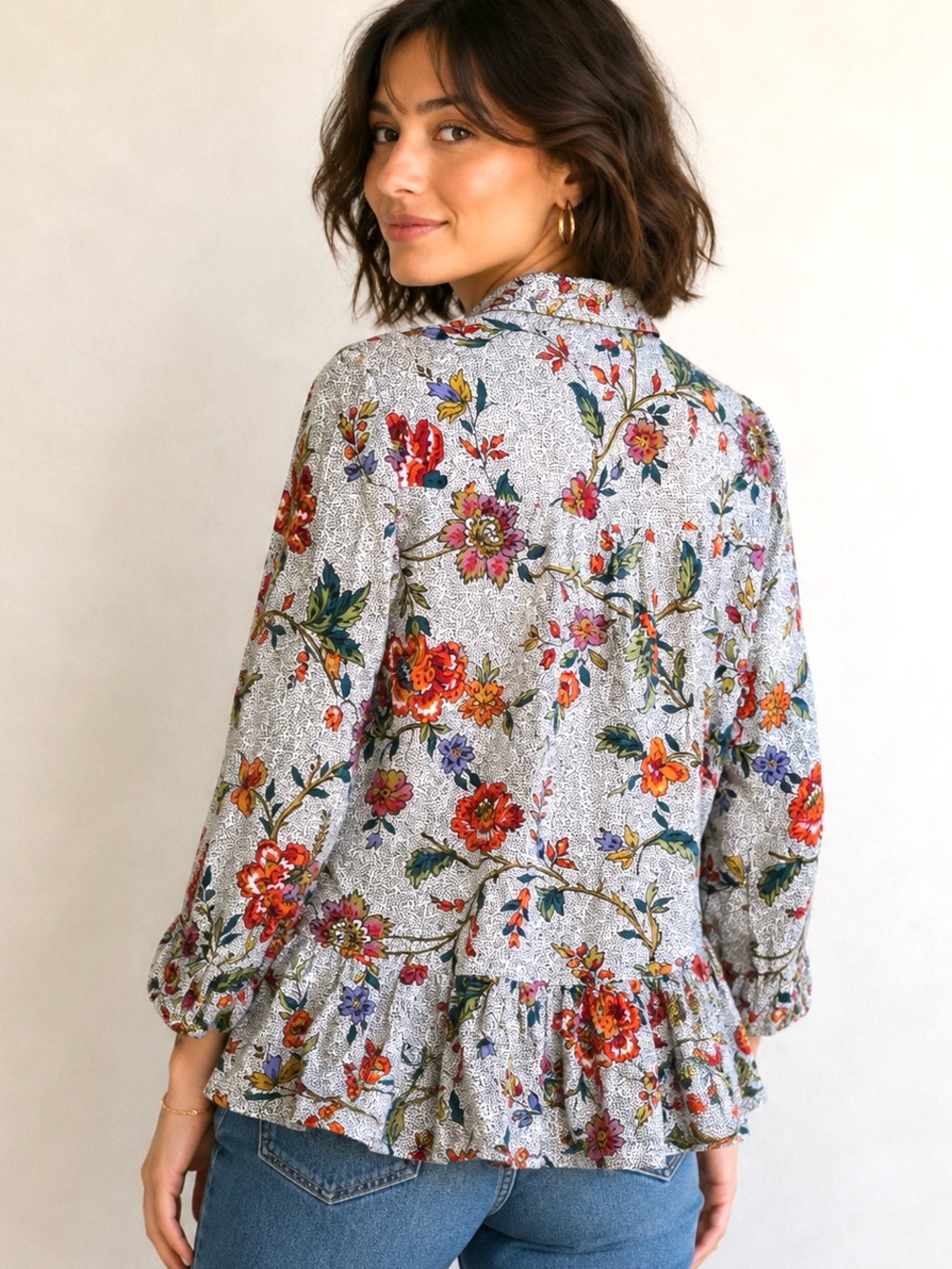 Maeve Anthropologie Janie Flounced Peasant Blouse XS - Picture 2 of 8